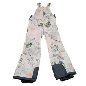 Arctix Womens Snow Bib Overalls Large Pink Floral 5K Waterproof Ski Pants